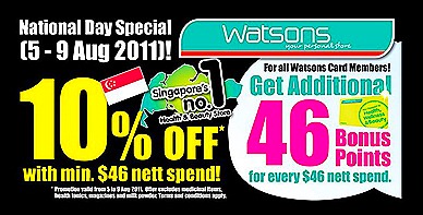 Watsons Singapore National Day sale