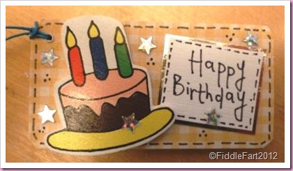 Wooden Birthday Cake tag