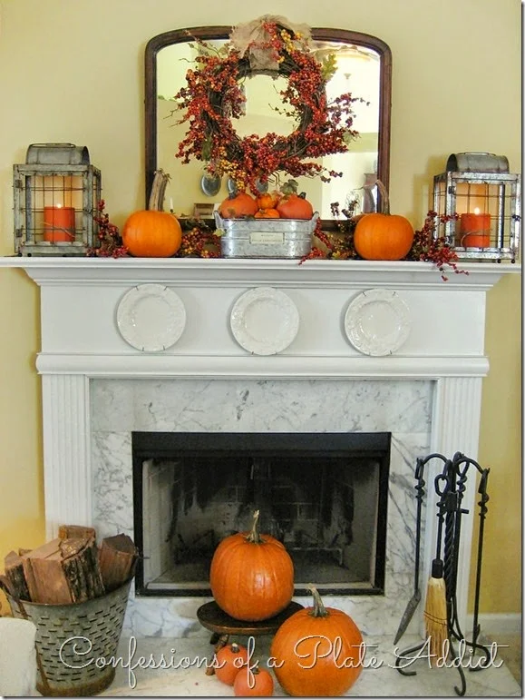 CONFESSIONS OF A PLATE ADDICT Farmhouse Fall Mantel