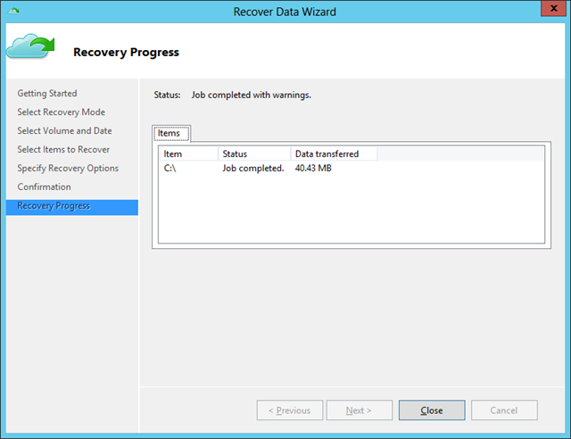 Recover Data Wiz - Recovery Completed