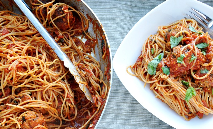 Spaghetti with Vegetarian Quinoa Meatballs