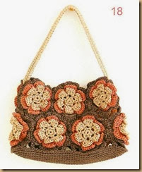 brown rose crochet bag