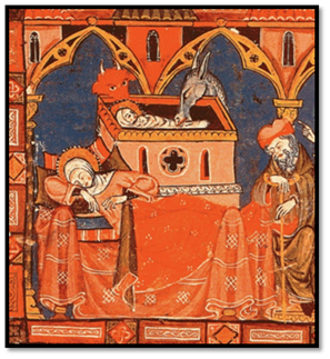 Miniatura de “La Grand E General Estoria”, de Alfonso X El Sabio, siglo XIII