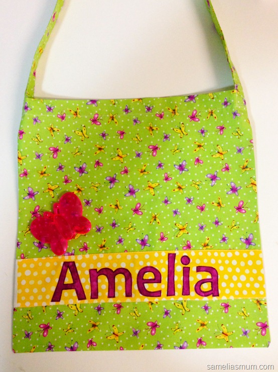 Library Bag with Name Applique