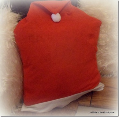 a walk in the countryside: Christmas pillow using $ tree chair cover