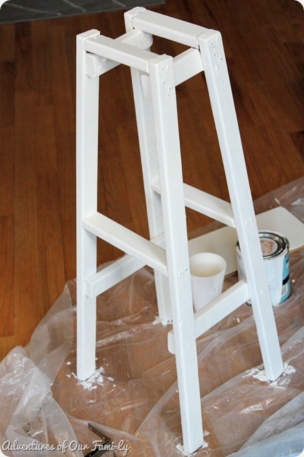white plant stand paint