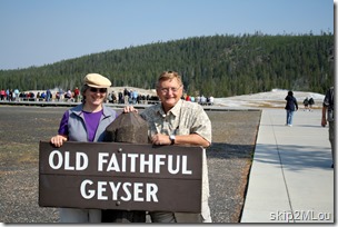Sept 5, 2012: Mary Lou & Ken - Old Faithful Geyser sign