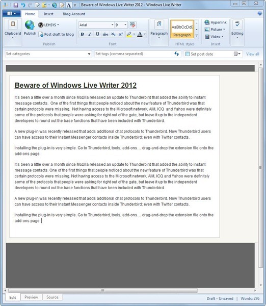 Beware of Windows Live Writer 2012 - Windows Live Writer_2012-10-10_08-26-29