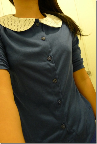 cardigan with polka dot collar