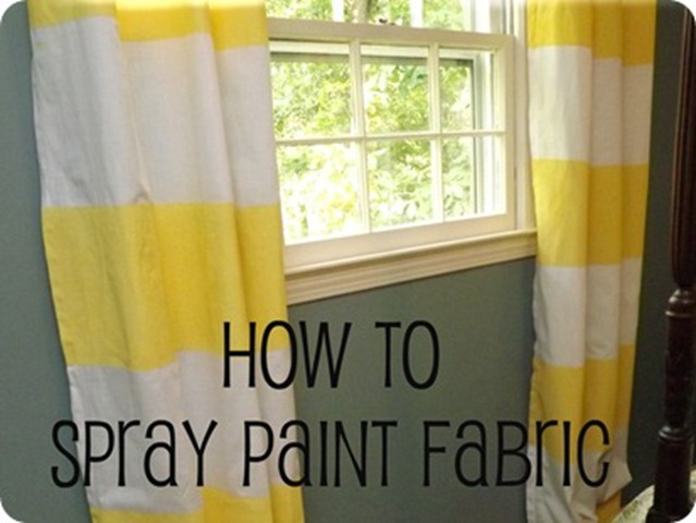 how to spray paint fabric (curtains)