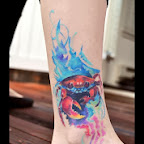 crab aquatic animals - Ankle Tattoos Designs