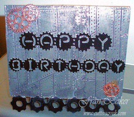Hpy Bday Gears Card Front With Gears Embellishment