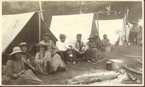 Puget Sound area tent camp with hop pickers, Washington, ca. 1893.