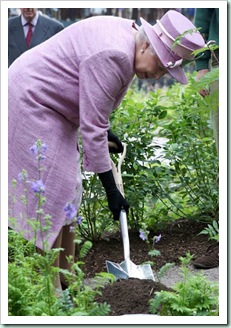 queen gardening in hat