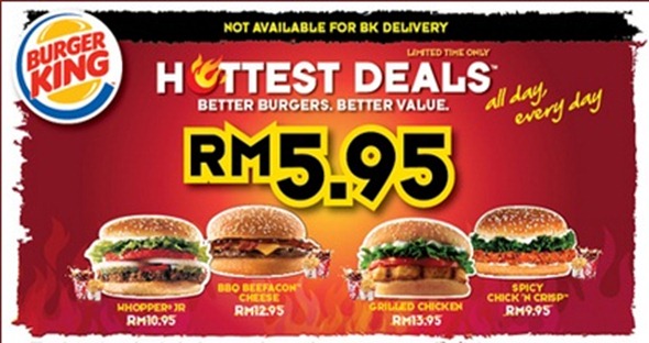 BERTUKAR SELERA KEPADA SET BURGER SEMURAH RM5.95 SEPANJANG MASA DI BURGER KING
