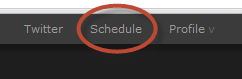 Il link "Schedule" nella barra di navigazione