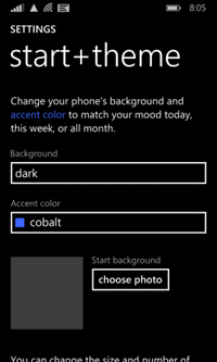 Windows Phone 8.1 start+theme Settings (www.kunal-chowdhury.com)