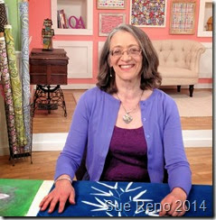 Sue Reno on the set of a Quilting Arts Video Workshop, image 1