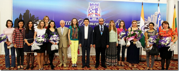 Closing Ceremony with Players and Officials of Kazan FIDE Women Grand Prix 2012