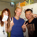 being welcomed back by Bancho and Anna at B-1 Dynamite!! in Tokyo in Roppongi, Japan 