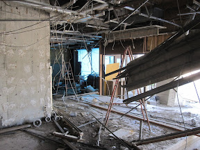 Our job was to remove all the wires, metal structures and glass from this place...