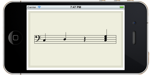 musical notation on iOS