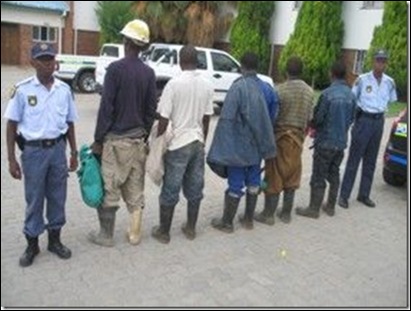 ILLEGAL GOLD MINERS ARRESTED ODENDAALSRUST