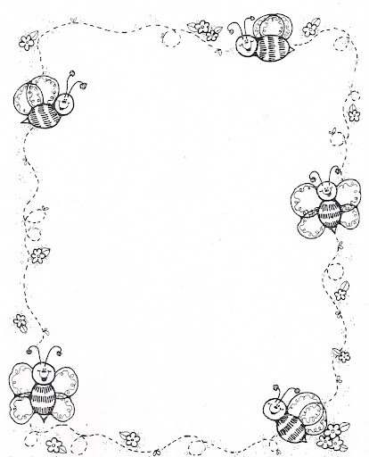 BORDERS B&W COLORING PAGES