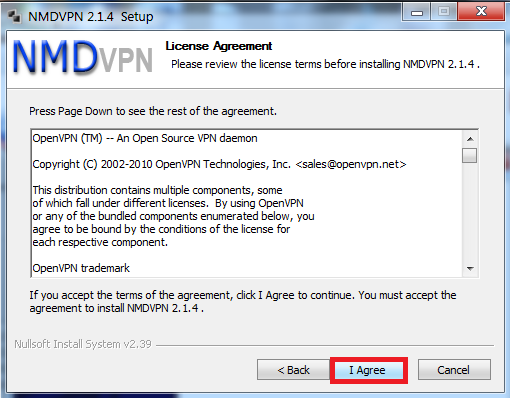 nmd vpn 2.1.4 setup