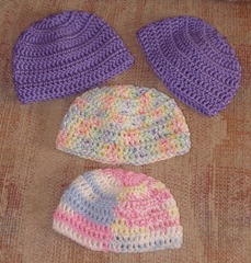 Hats purple and pastels