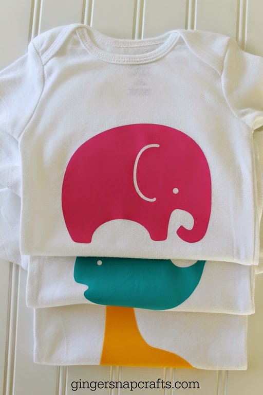 adorable baby animal onesies with SilhouetteAmerica.com at GingerSnapCrafts.com #SilhouetteCAMEO