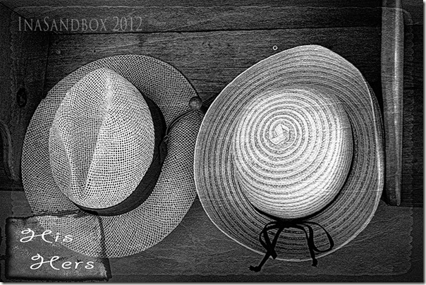 His and Hers Hats in B&W