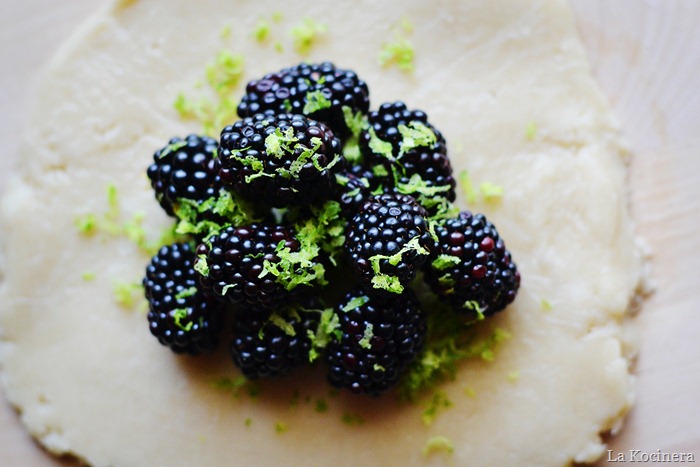 lime zest on blackberries