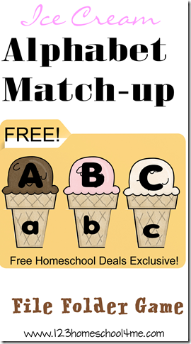 FREE Ice Cream Alphabet File Folder Game #alphabet #preschool #kindergarten