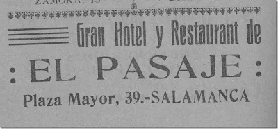 publicidad el Pasaje Salamanca Prensa histórica