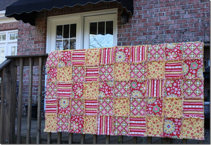 Rag Quilt Yellow and Red 056