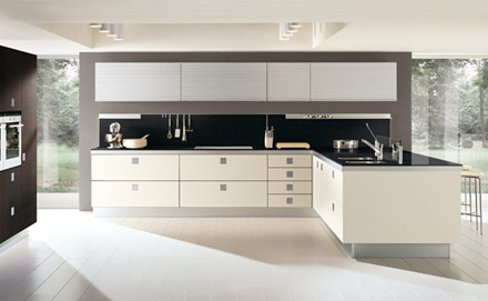 Cocinas modernas blanco y negro cocina-minimalista-blanca-negra Cocinas modernas blancas