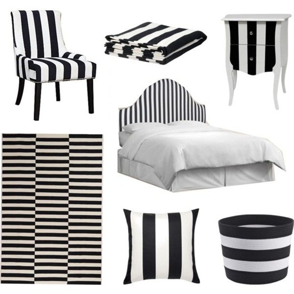 Black and white stripes moodboard