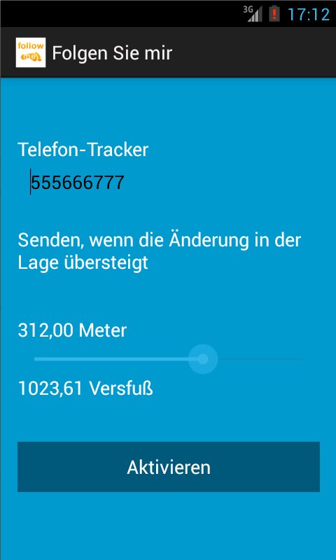 Android application Follow me screenshort