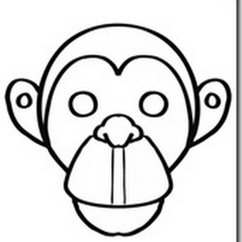 Máscara de Chimpancé para colorear