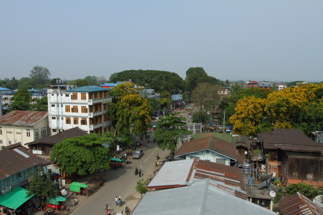 Myitkyina town view from New Light Hotel
