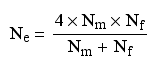 Effective population size equation Effective population size equation