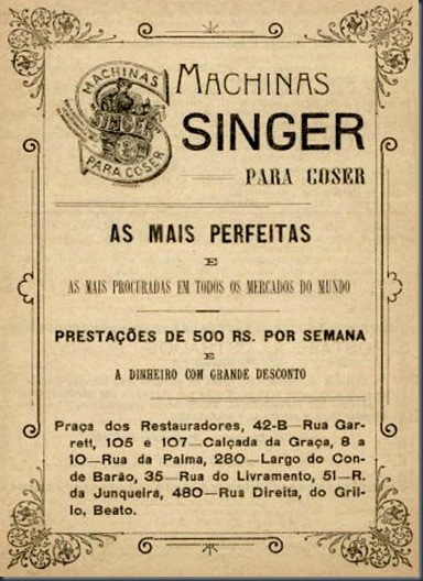 Restos de Colecção: Máquinas “Singer” em Portugal