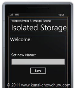 Design of the UI for Isolated Storage Demo