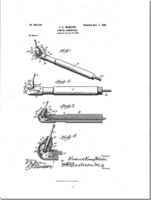 Frederick Emory Webster Patent Pg. 1