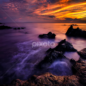 Arasaki on Fire by Nyoman Sundra - Landscapes Sunsets & Sunrises