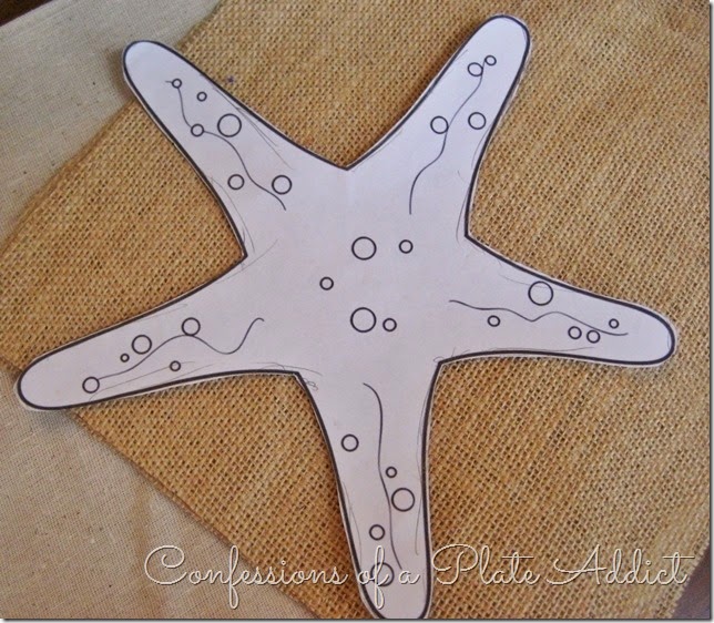 CONFESSIONS OF A PLATE ADDICT No-Sew Starfish Pillow step 1
