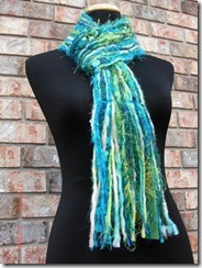 green blue handmade scarf