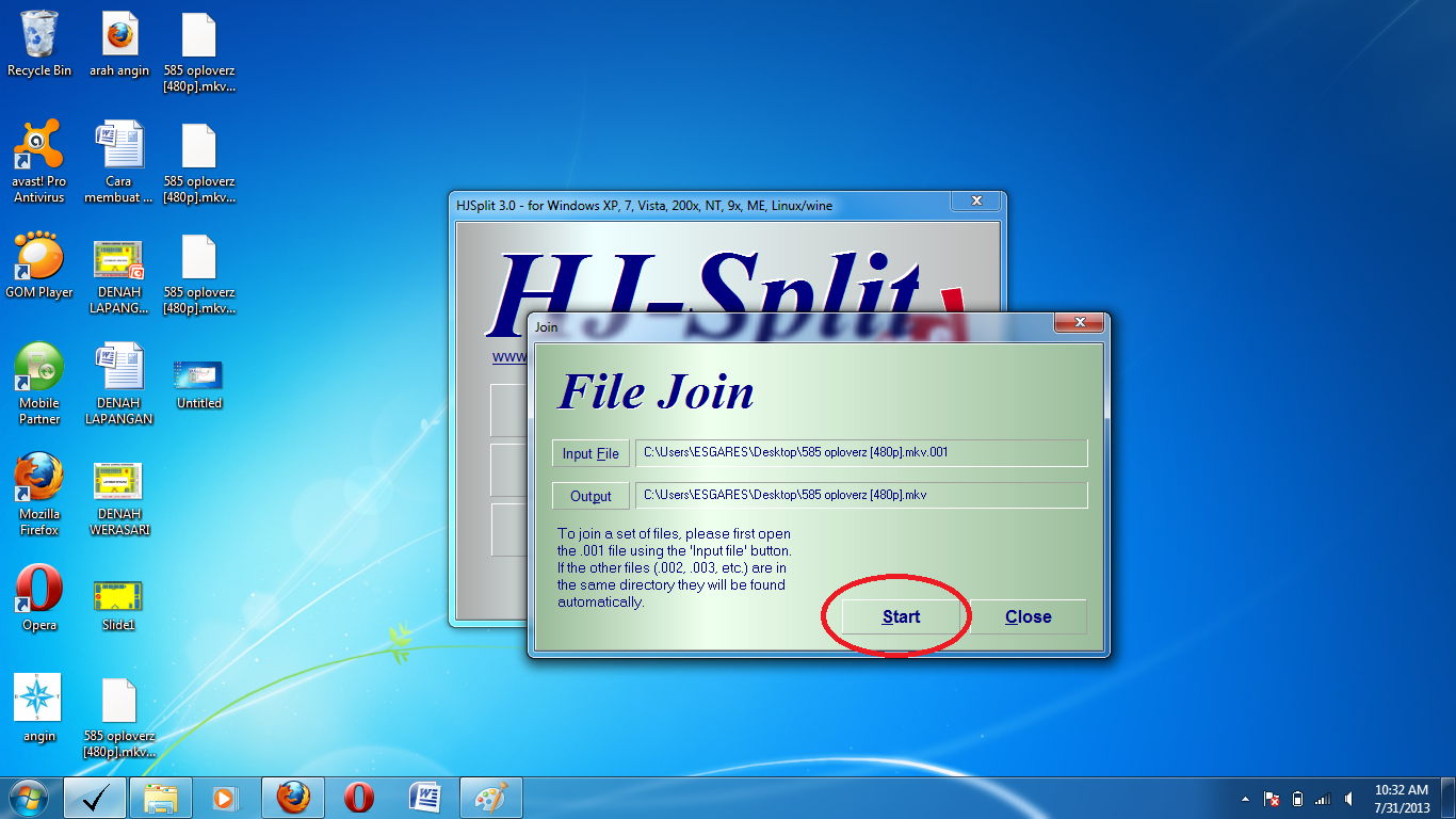 Start HJSplite Start HJSplite