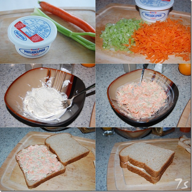 Carrot celery sandwich process